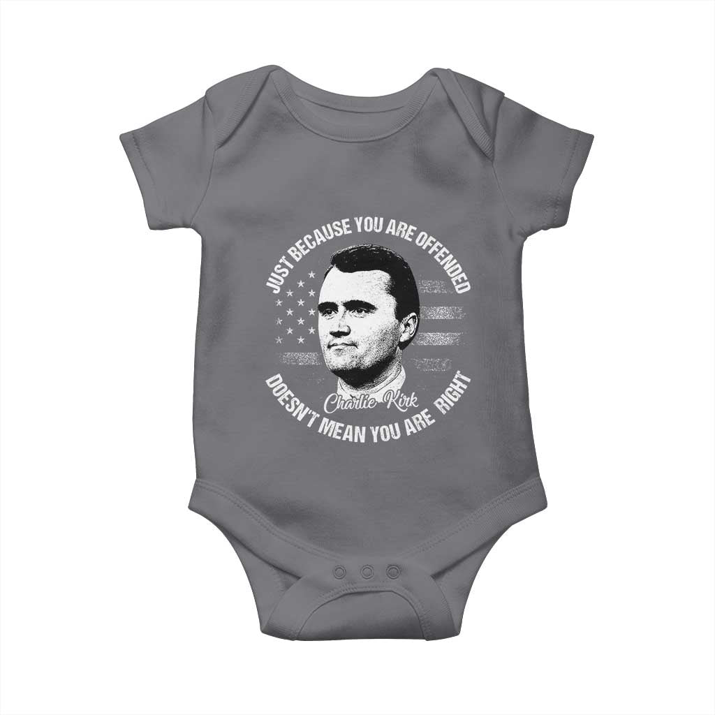 Charlie Kirk Baby Onesie Free Speech Retro USA Flag - Wonder Print Shop