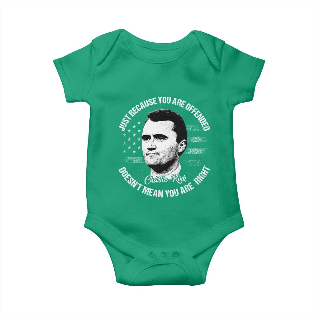 Charlie Kirk Baby Onesie Free Speech Retro USA Flag - Wonder Print Shop