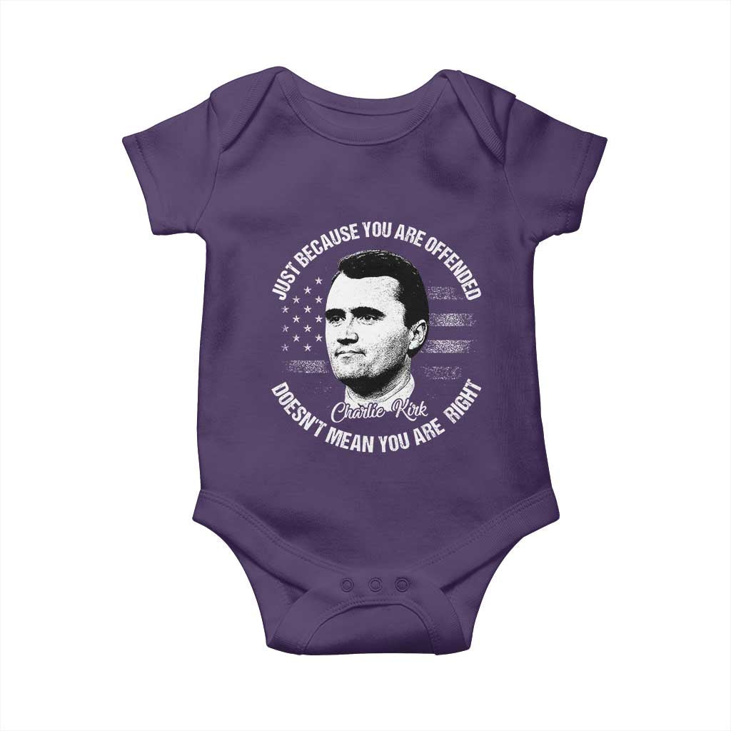 Charlie Kirk Baby Onesie Free Speech Retro USA Flag - Wonder Print Shop