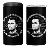 Charlie Kirk 4 in 1 Can Cooler Tumbler Free Speech Retro USA Flag - Wonder Print Shop