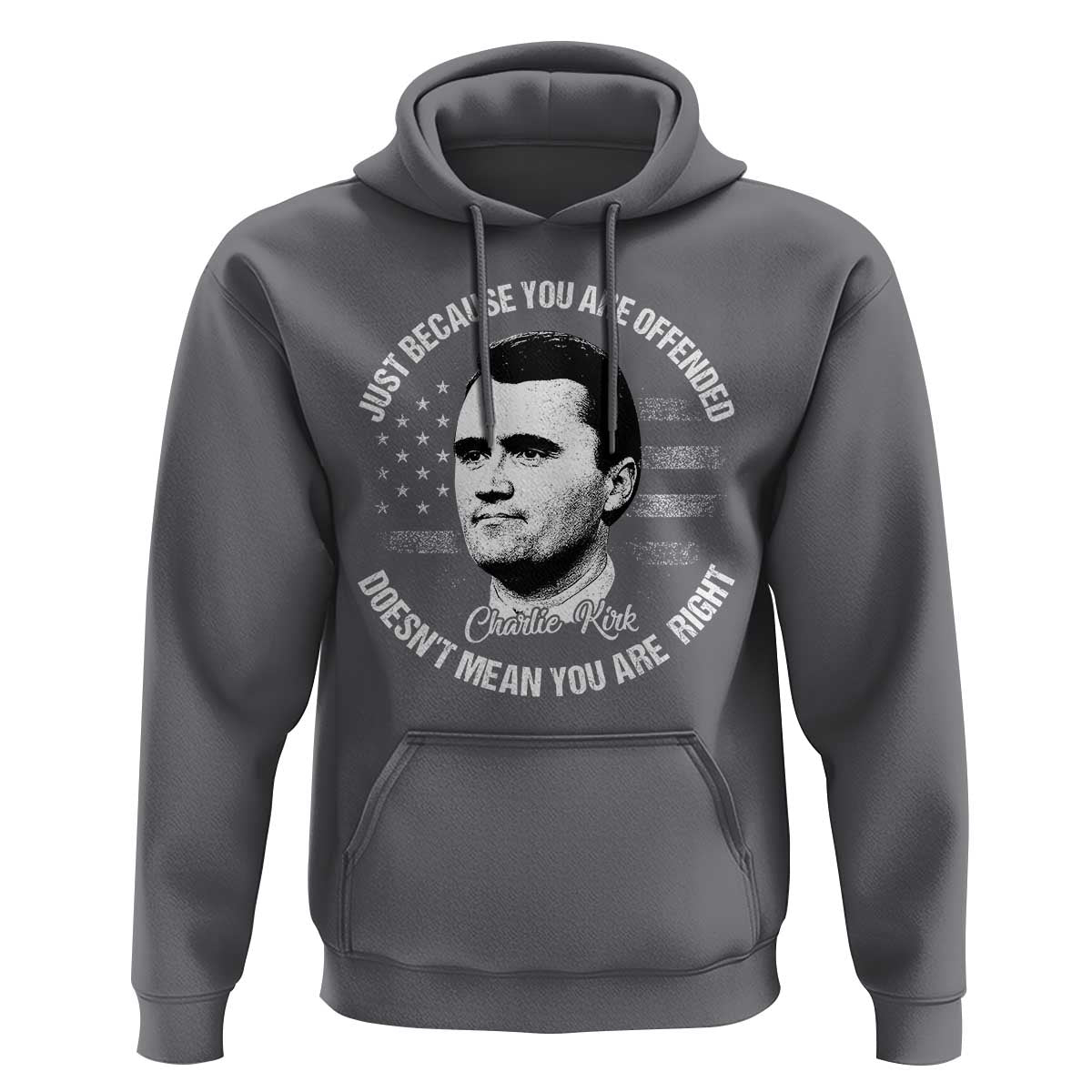 Charlie Kirk Hoodie Free Speech Retro USA Flag - Wonder Print Shop