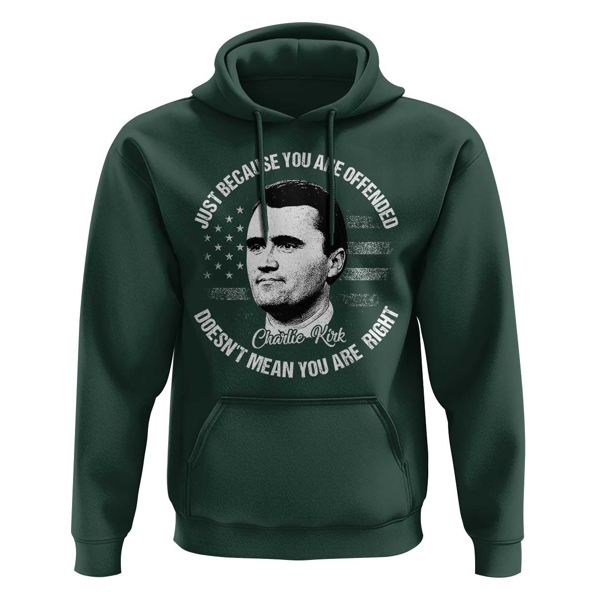 Charlie Kirk Hoodie Free Speech Retro USA Flag - Wonder Print Shop