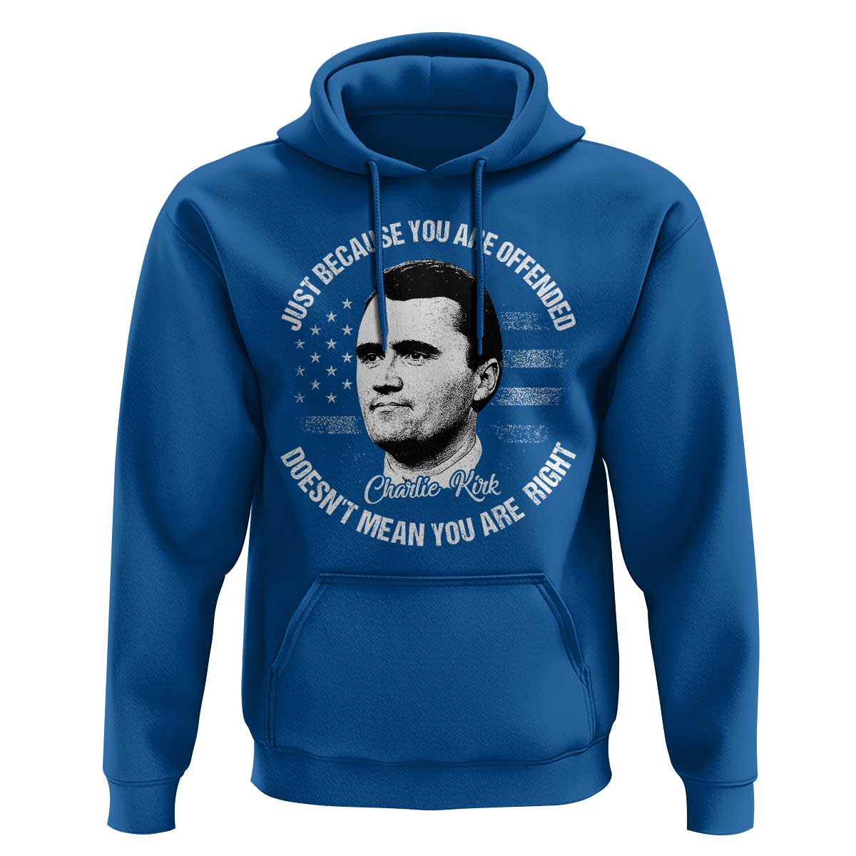 Charlie Kirk Hoodie Free Speech Retro USA Flag - Wonder Print Shop