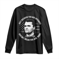 Charlie Kirk Long Sleeve Shirt Free Speech Retro USA Flag - Wonder Print Shop