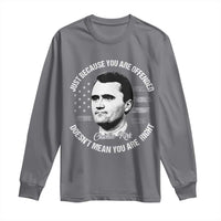 Charlie Kirk Long Sleeve Shirt Free Speech Retro USA Flag - Wonder Print Shop