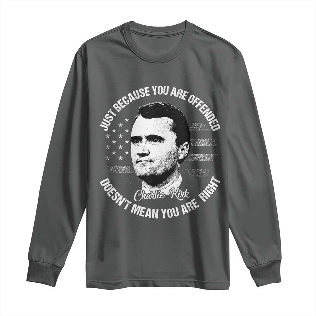 Charlie Kirk Long Sleeve Shirt Free Speech Retro USA Flag - Wonder Print Shop