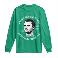 Charlie Kirk Long Sleeve Shirt Free Speech Retro USA Flag - Wonder Print Shop