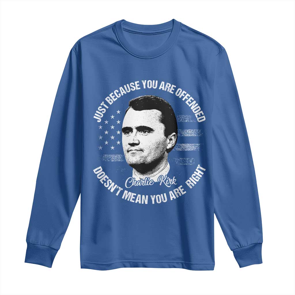 Charlie Kirk Long Sleeve Shirt Free Speech Retro USA Flag - Wonder Print Shop