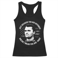 Charlie Kirk Racerback Tank Top Free Speech Retro USA Flag - Wonder Print Shop