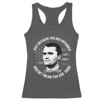 Charlie Kirk Racerback Tank Top Free Speech Retro USA Flag - Wonder Print Shop