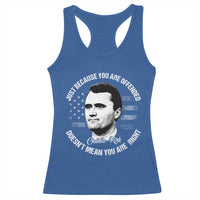 Charlie Kirk Racerback Tank Top Free Speech Retro USA Flag - Wonder Print Shop