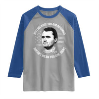 Charlie Kirk Raglan Shirt Free Speech Retro USA Flag - Wonder Print Shop