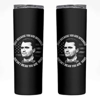 Charlie Kirk Skinny Tumbler Free Speech Retro USA Flag - Wonder Print Shop