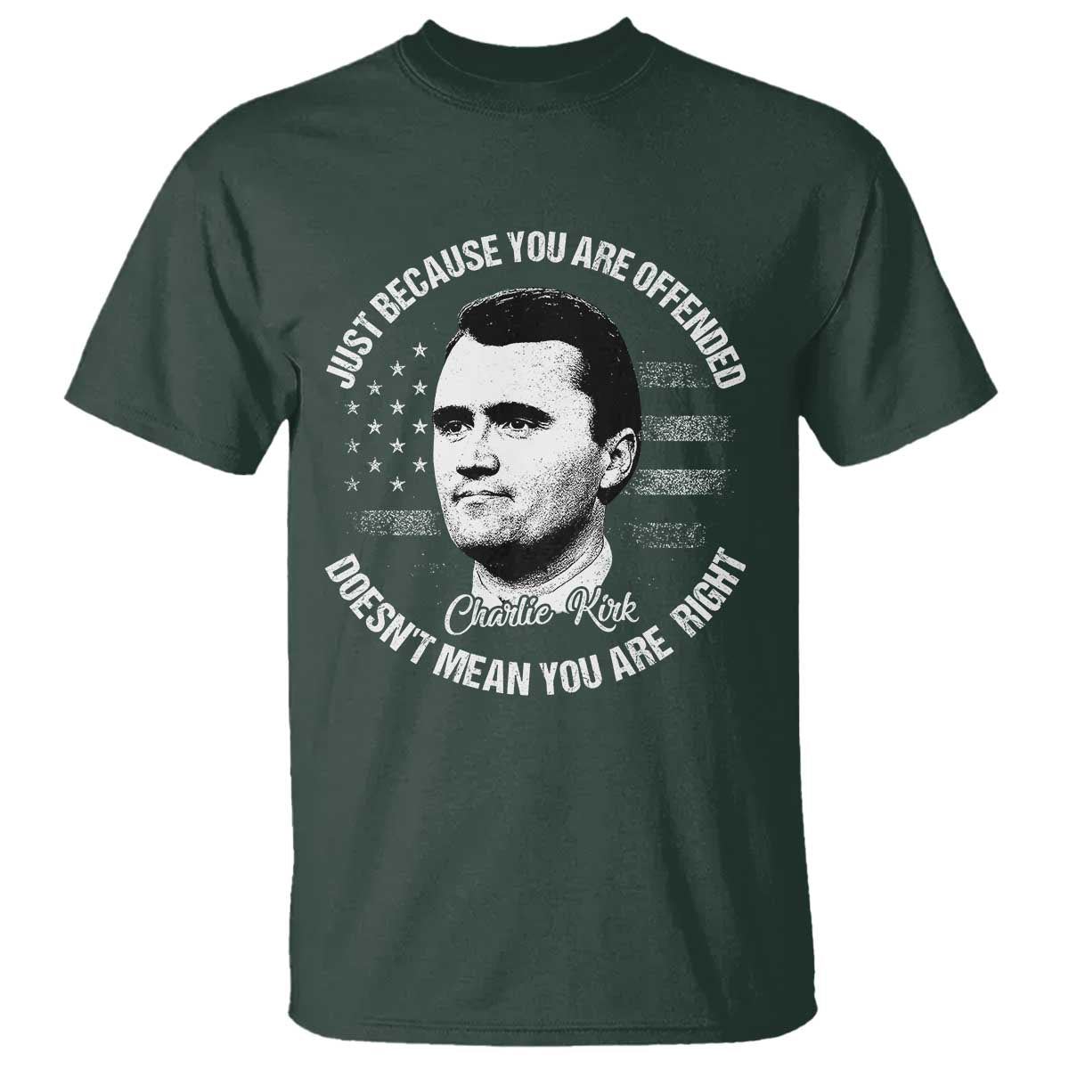 Charlie Kirk T Shirt Free Speech Retro USA Flag - Wonder Print Shop