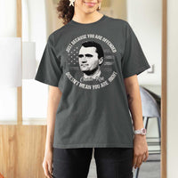 Charlie Kirk T Shirt For Women Free Speech Retro USA Flag - Wonder Print Shop