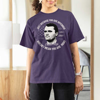 Charlie Kirk T Shirt For Women Free Speech Retro USA Flag - Wonder Print Shop