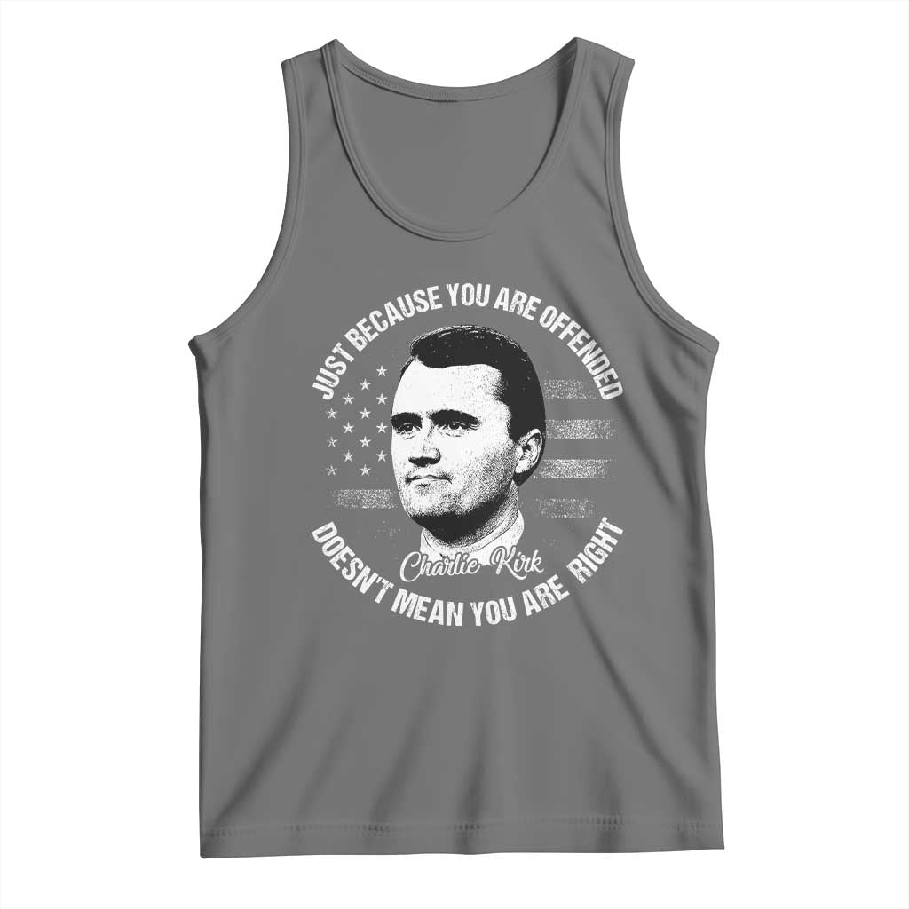 Charlie Kirk Tank Top Free Speech Retro USA Flag - Wonder Print Shop