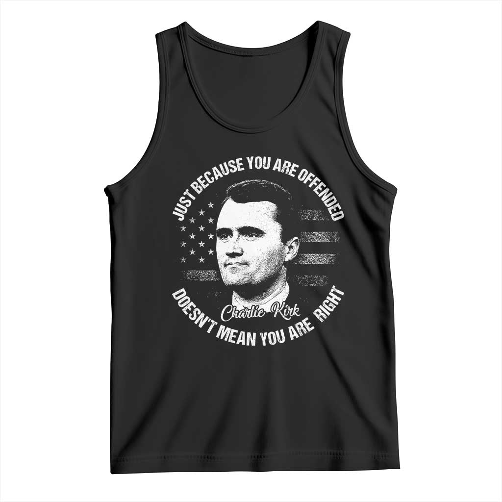 Charlie Kirk Tank Top Free Speech Retro USA Flag - Wonder Print Shop