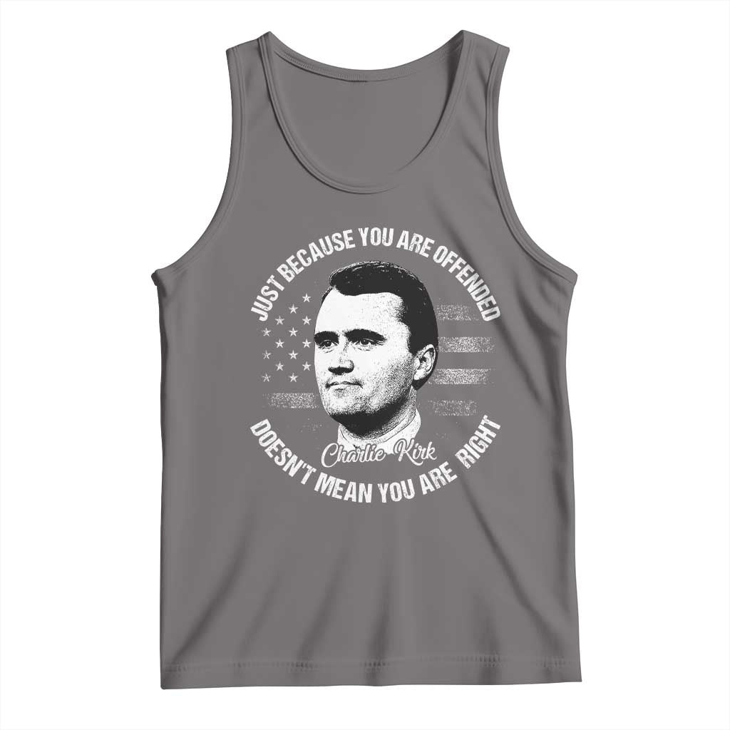 Charlie Kirk Tank Top Free Speech Retro USA Flag - Wonder Print Shop