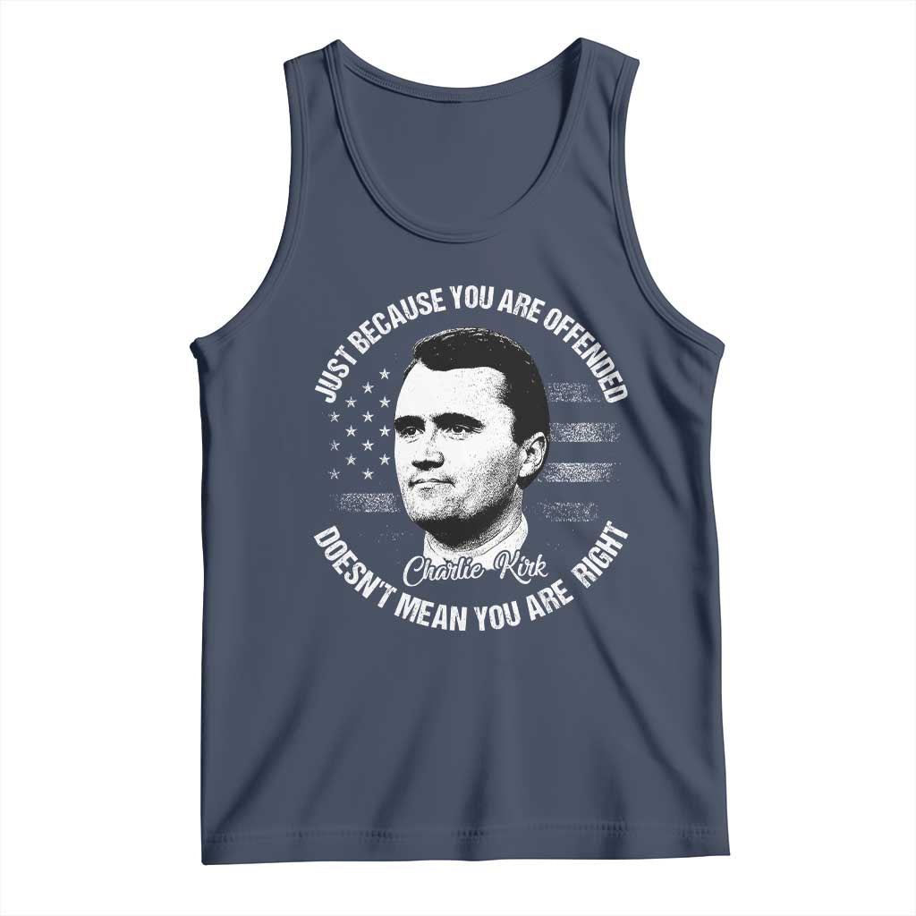 Charlie Kirk Tank Top Free Speech Retro USA Flag - Wonder Print Shop