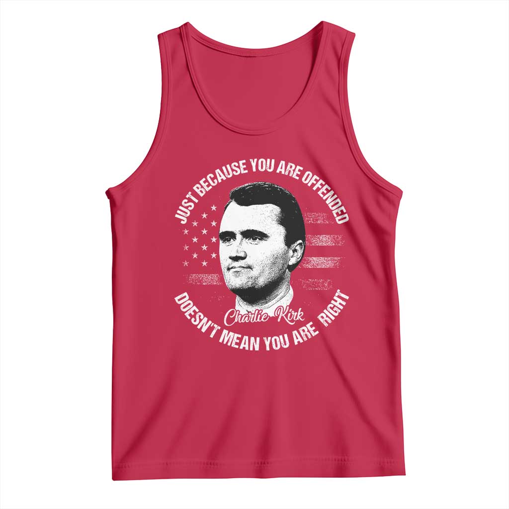 Charlie Kirk Tank Top Free Speech Retro USA Flag - Wonder Print Shop