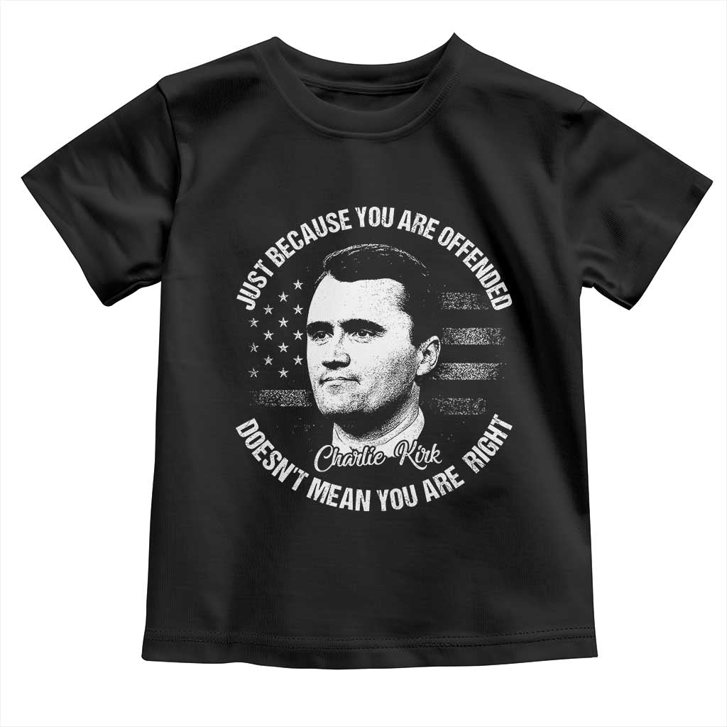 Charlie Kirk Toddler T Shirt Free Speech Retro USA Flag - Wonder Print Shop