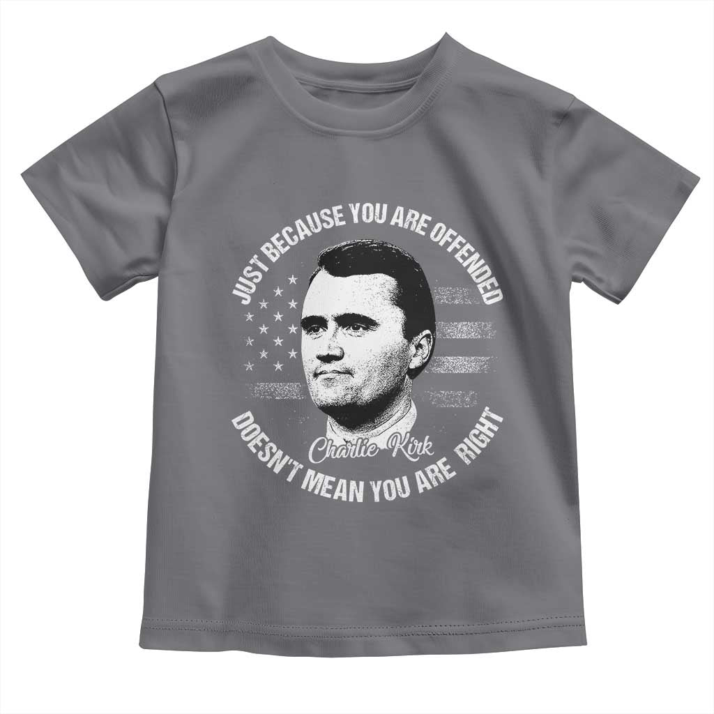 Charlie Kirk Toddler T Shirt Free Speech Retro USA Flag - Wonder Print Shop