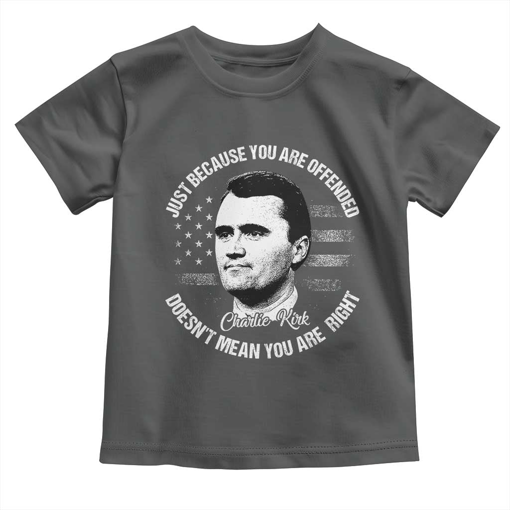 Charlie Kirk Toddler T Shirt Free Speech Retro USA Flag - Wonder Print Shop