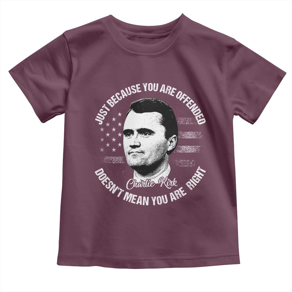 Charlie Kirk Toddler T Shirt Free Speech Retro USA Flag - Wonder Print Shop