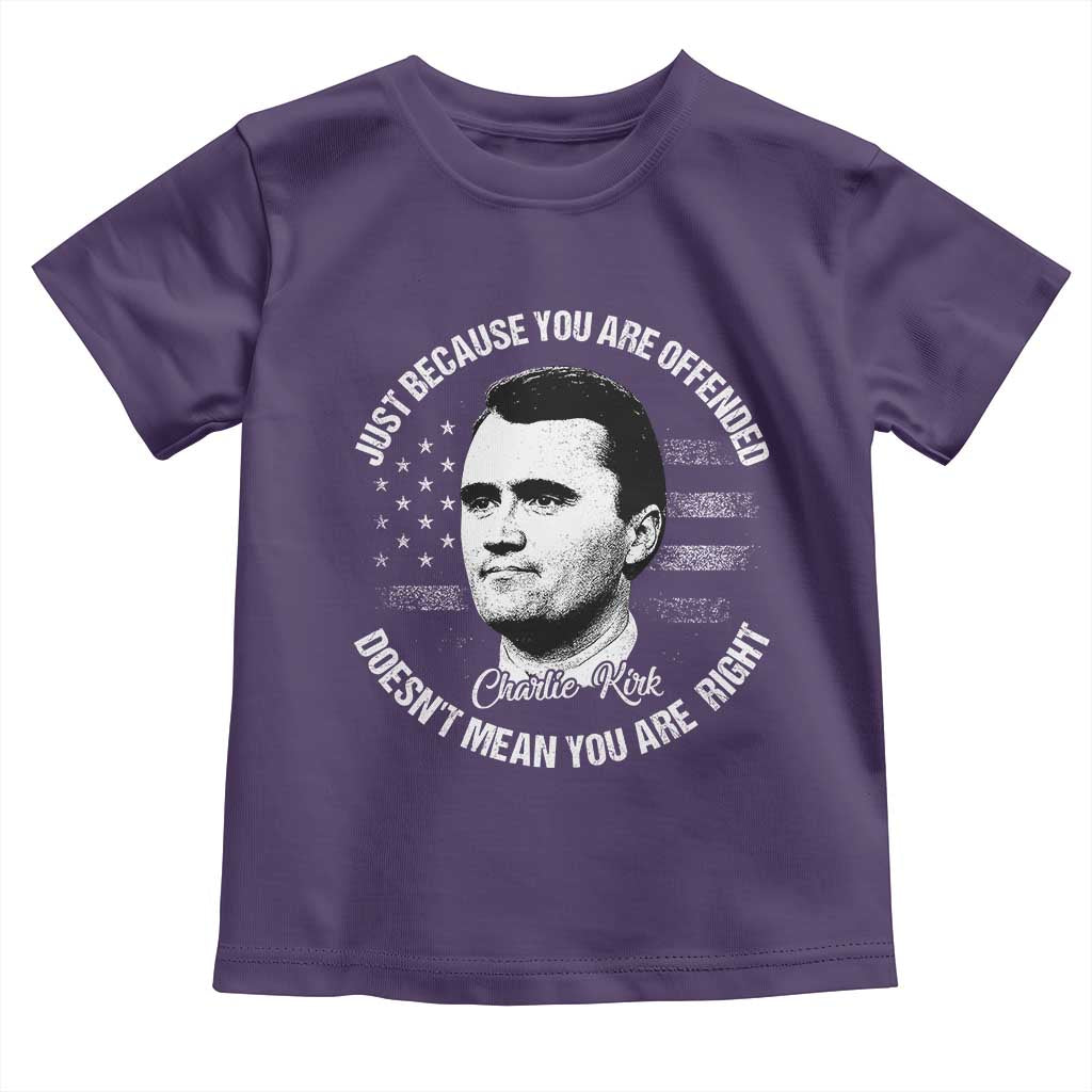 Charlie Kirk Toddler T Shirt Free Speech Retro USA Flag - Wonder Print Shop