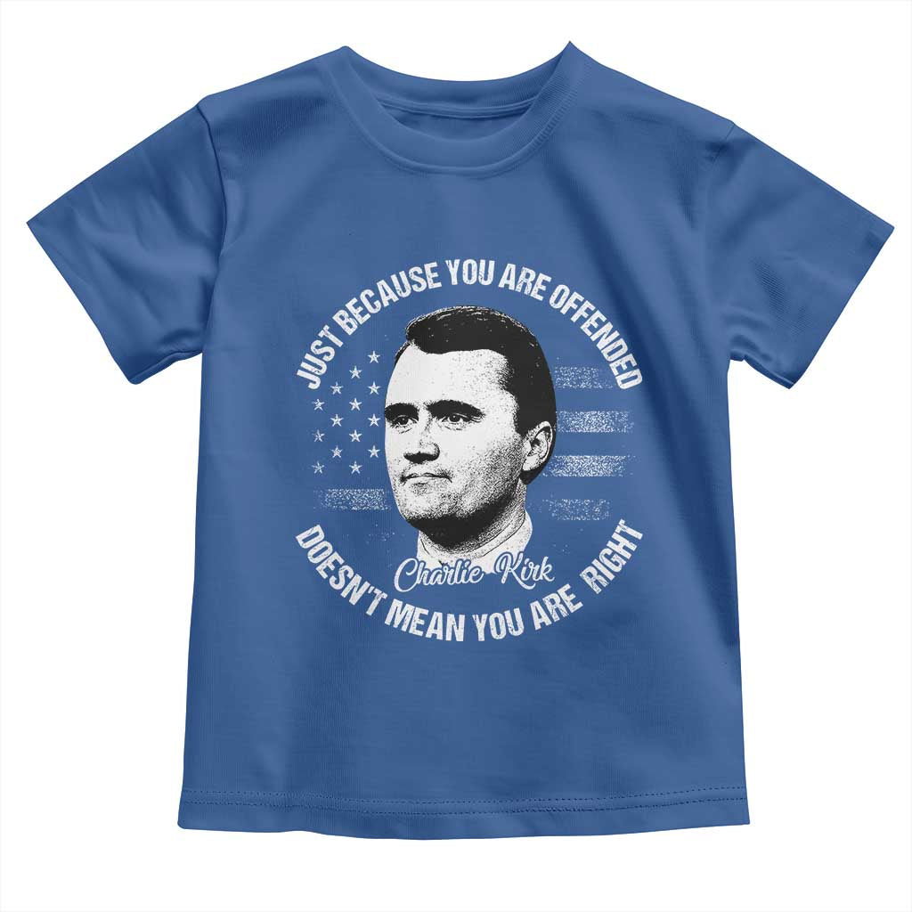 Charlie Kirk Toddler T Shirt Free Speech Retro USA Flag - Wonder Print Shop
