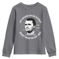 Charlie Kirk Youth Sweatshirt Free Speech Retro USA Flag - Wonder Print Shop