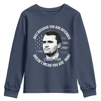 Charlie Kirk Youth Sweatshirt Free Speech Retro USA Flag - Wonder Print Shop