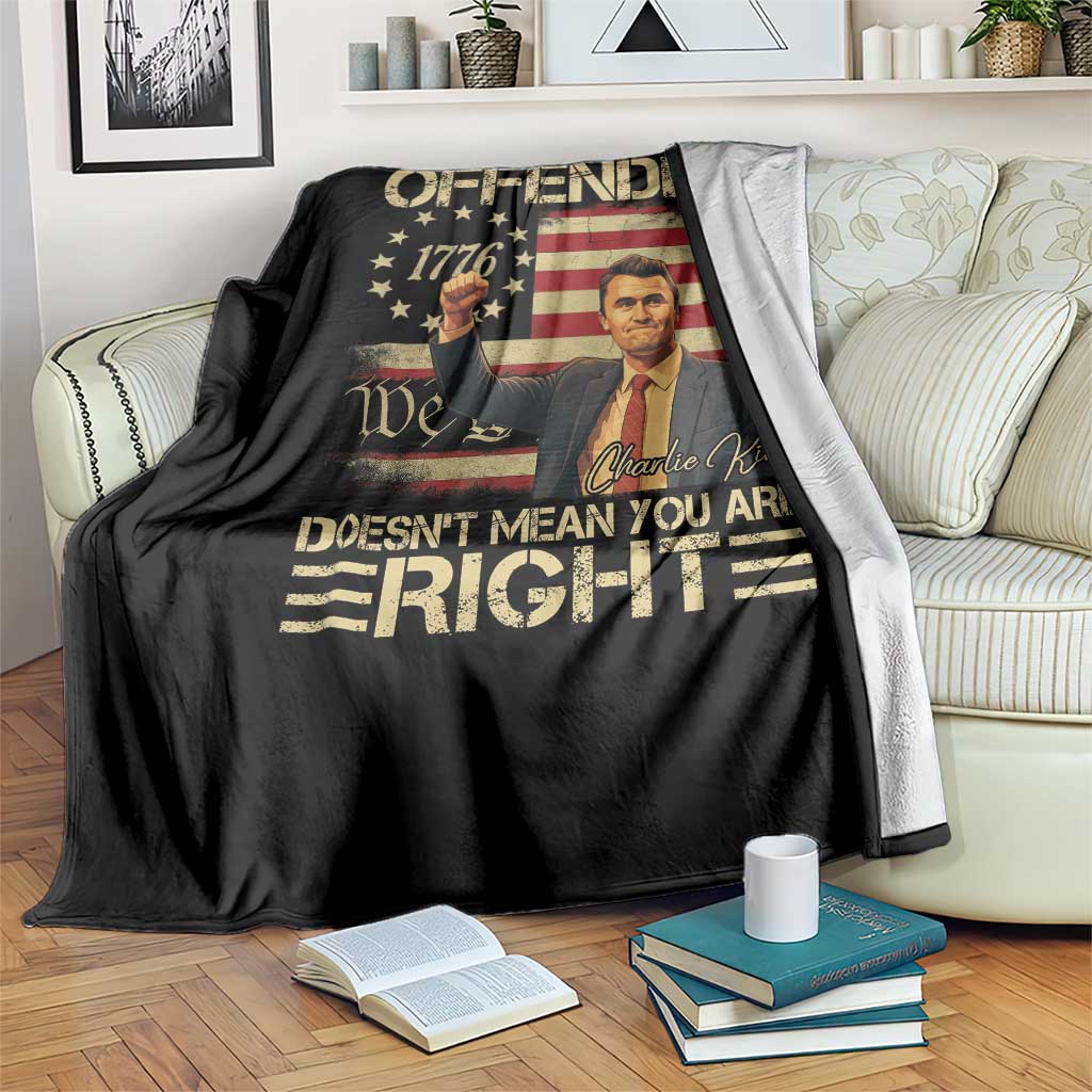 Charlie Kirk Memorial Throw Blanket Freedom Commemorative USA Flag Tribute - Wonder Print Shop
