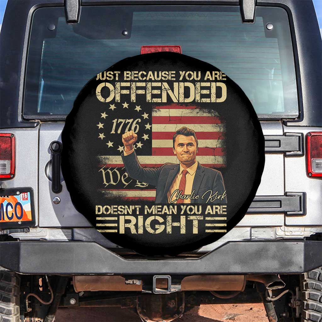 Charlie Kirk Memorial Spare Tire Cover Freedom Commemorative USA Flag Tribute - Wonder Print Shop