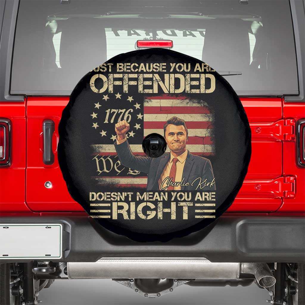 Charlie Kirk Memorial Spare Tire Cover Freedom Commemorative USA Flag Tribute - Wonder Print Shop