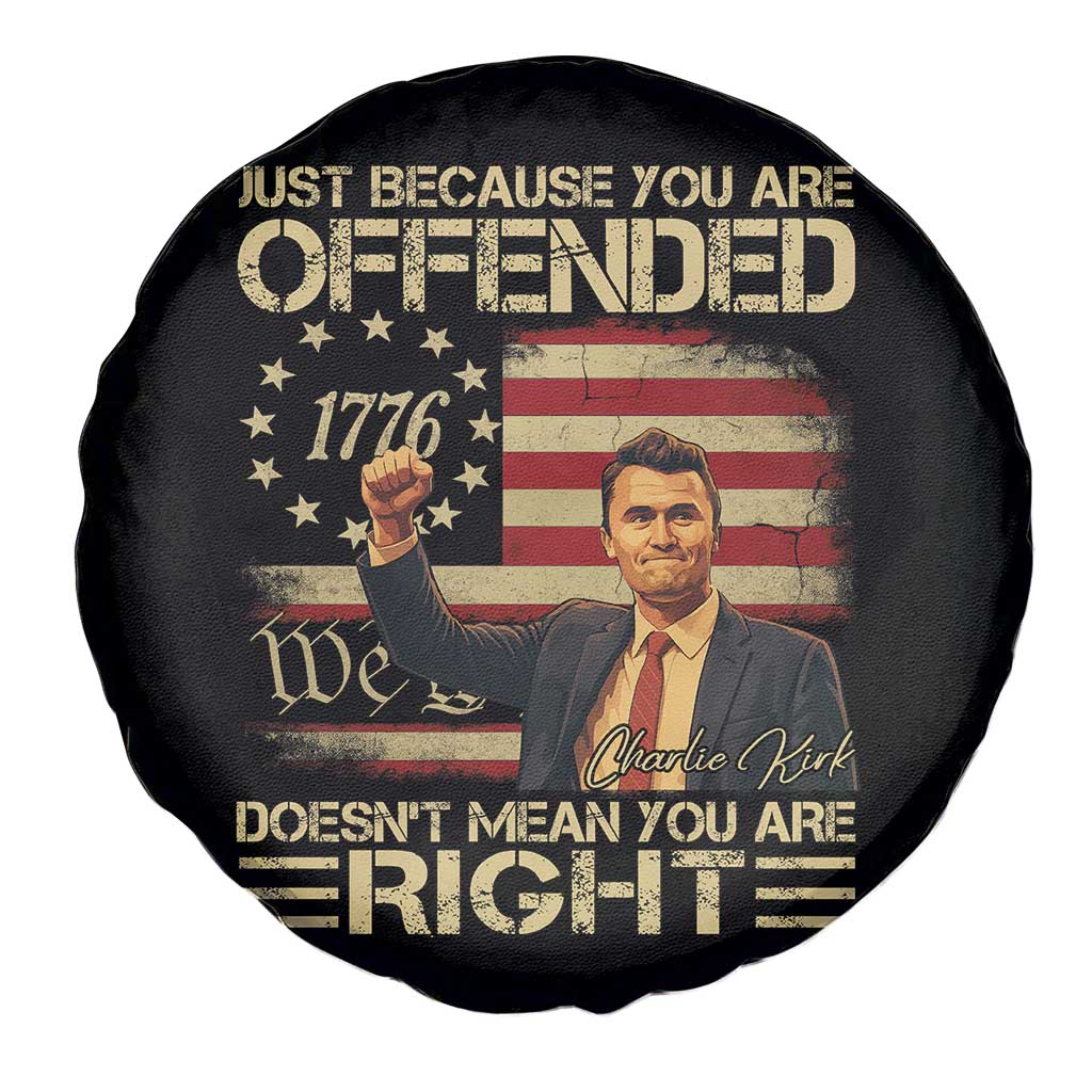 Charlie Kirk Memorial Spare Tire Cover Freedom Commemorative USA Flag Tribute - Wonder Print Shop