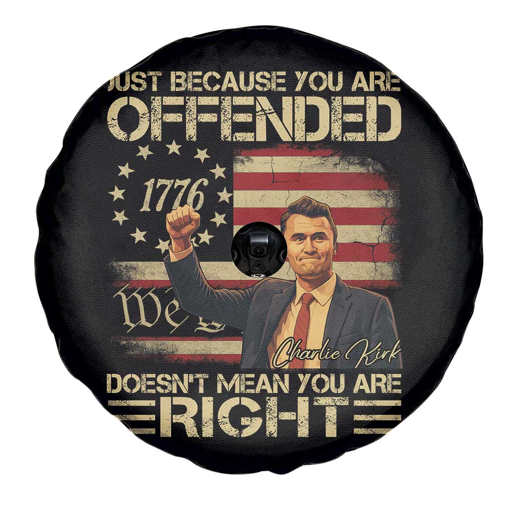Charlie Kirk Memorial Spare Tire Cover Freedom Commemorative USA Flag Tribute - Wonder Print Shop
