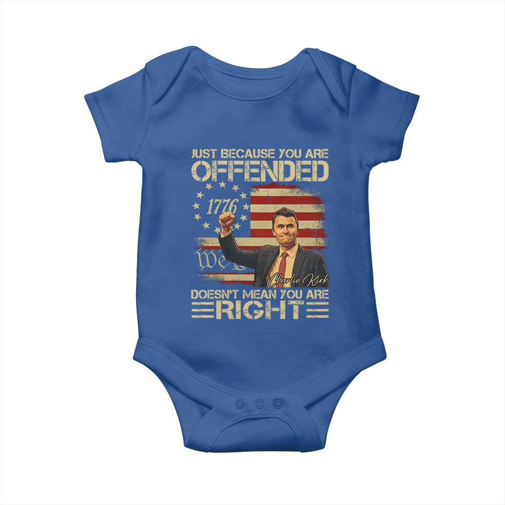 Charlie Kirk Memorial Baby Onesie Freedom Commemorative USA Flag Tribute - Wonder Print Shop