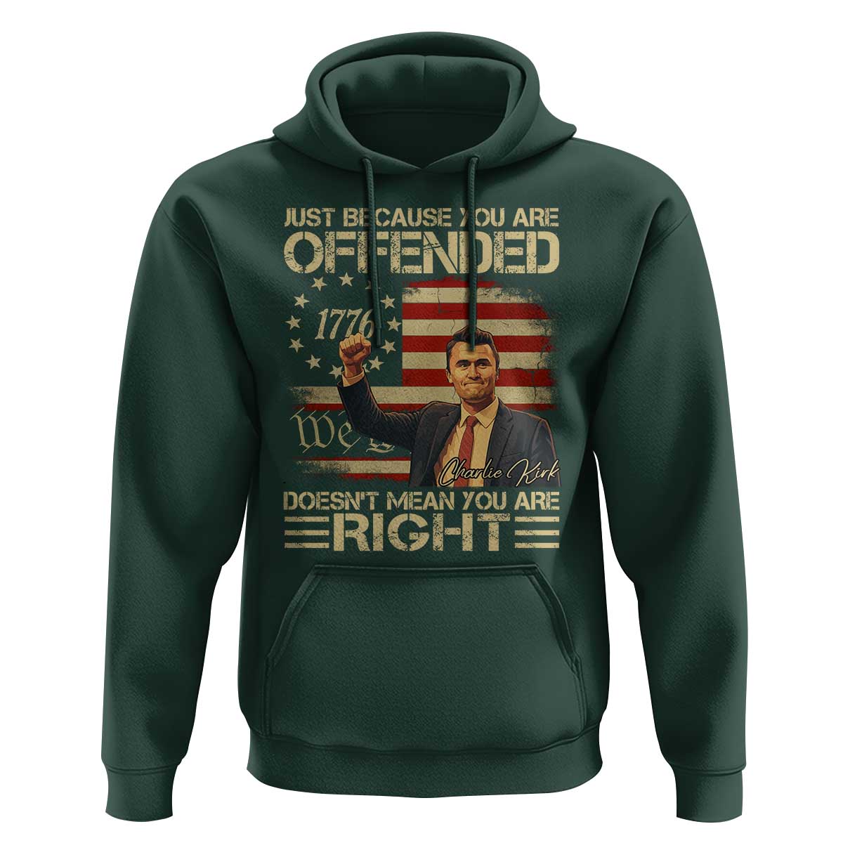 Charlie Kirk Memorial Hoodie Freedom Commemorative USA Flag Tribute - Wonder Print Shop