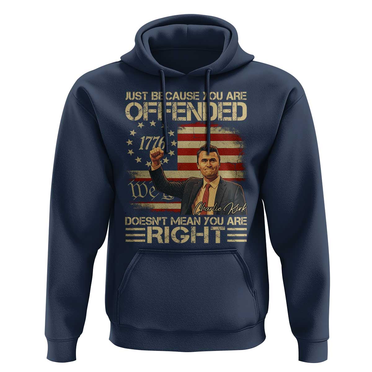 Charlie Kirk Memorial Hoodie Freedom Commemorative USA Flag Tribute - Wonder Print Shop