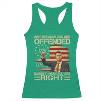 Charlie Kirk Memorial Racerback Tank Top Freedom Commemorative USA Flag Tribute - Wonder Print Shop