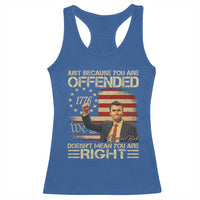 Charlie Kirk Memorial Racerback Tank Top Freedom Commemorative USA Flag Tribute - Wonder Print Shop