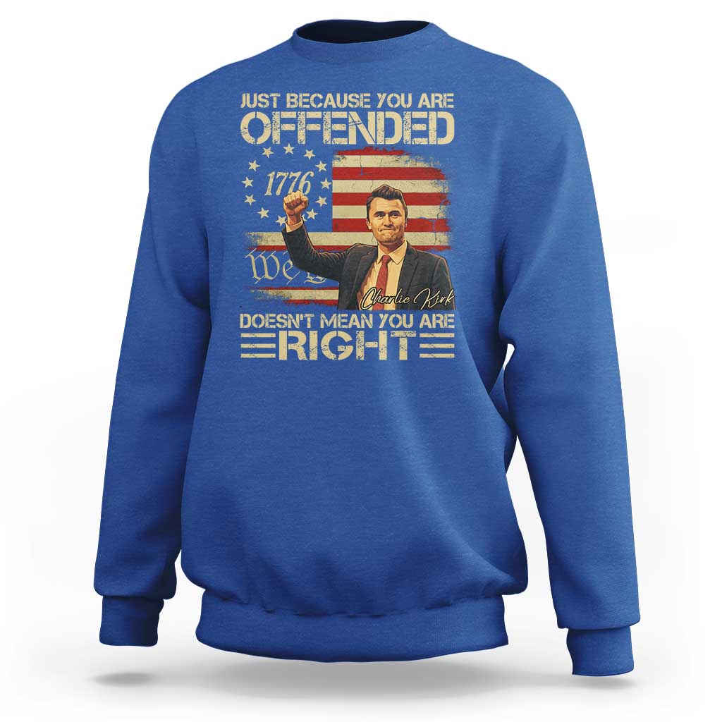 Charlie Kirk Memorial Sweatshirt Freedom Commemorative USA Flag Tribute - Wonder Print Shop
