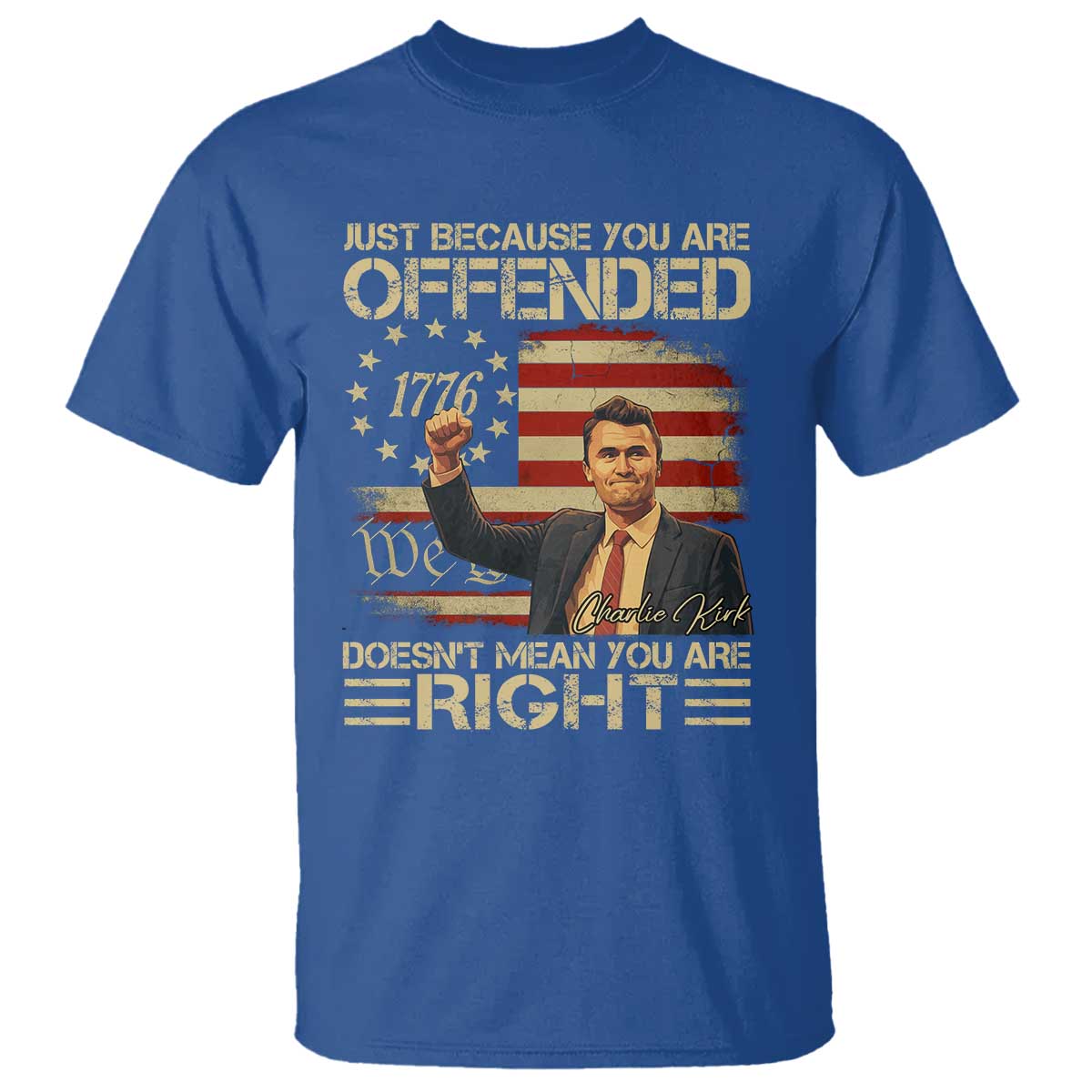 Charlie Kirk Memorial T Shirt Freedom Commemorative USA Flag Tribute - Wonder Print Shop