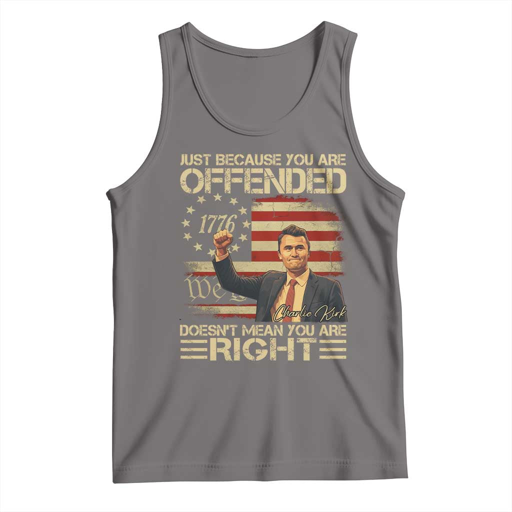 Charlie Kirk Memorial Tank Top Freedom Commemorative USA Flag Tribute - Wonder Print Shop