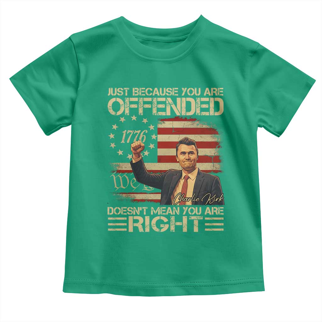 Charlie Kirk Memorial Toddler T Shirt Freedom Commemorative USA Flag Tribute - Wonder Print Shop