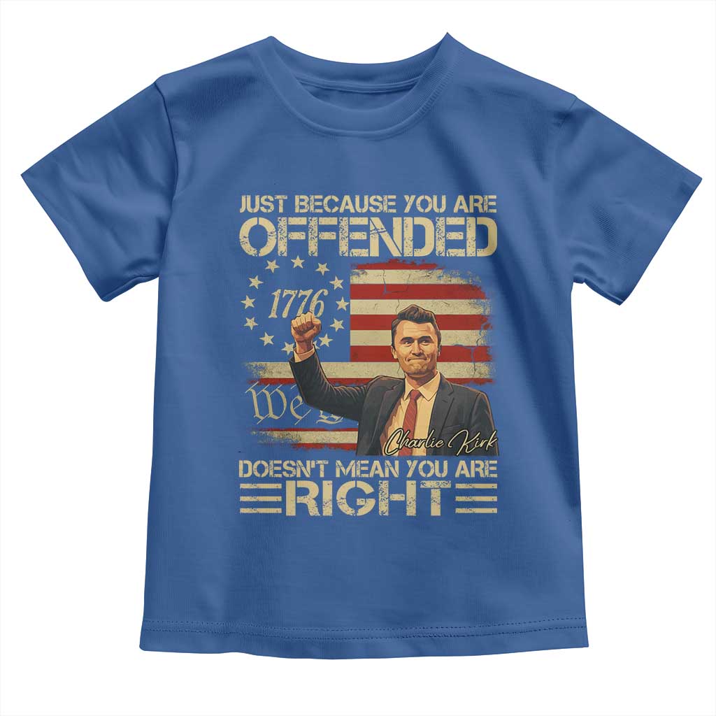 Charlie Kirk Memorial Toddler T Shirt Freedom Commemorative USA Flag Tribute - Wonder Print Shop