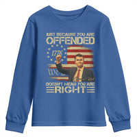Charlie Kirk Memorial Youth Sweatshirt Freedom Commemorative USA Flag Tribute - Wonder Print Shop