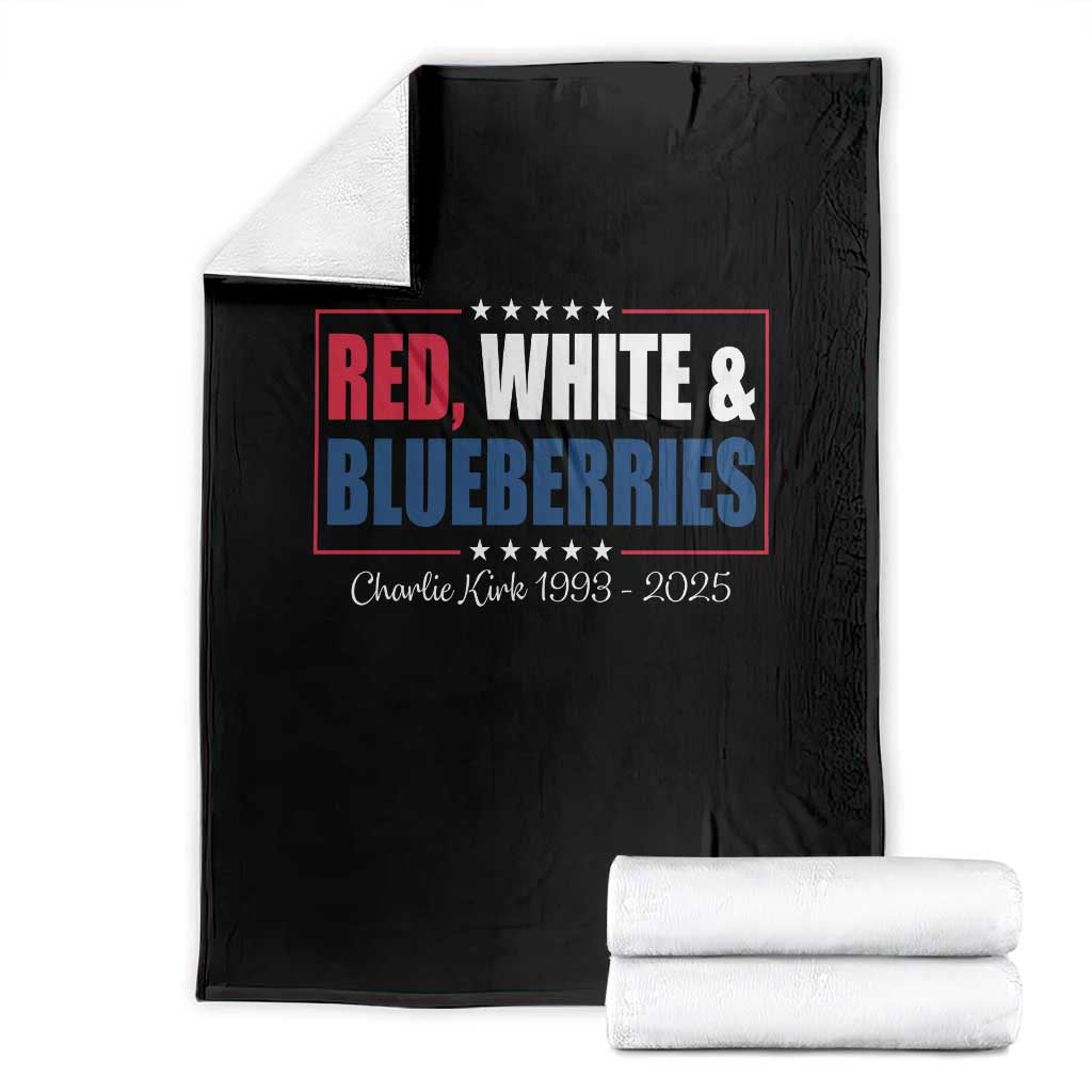 Red White Blueberries Throw Blanket Charlie Kirk Inspired Patriotic Memorial Freedom - Wonder Print Shop